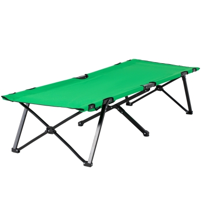 Outsunny Lit Camping Pliable Acier Oxford Vert 190x65x40 cm