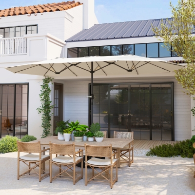 Outsunny Ombrellone doppio 436cm x 260cm x 240cm Beige