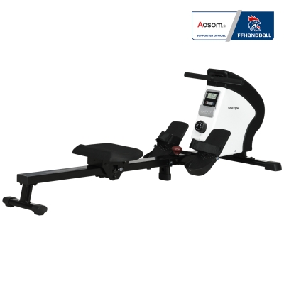 Vogatore da appartamento pieghevole, 8 livelli di resistenza magnetica, schermo LCD, Nero e Bianco