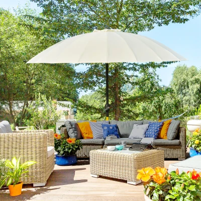 Outsunny ombrellone 250x250x240cm Beige