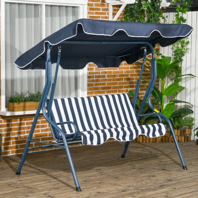Outsunny Dondolo da giardino 170x110x153cm Blu