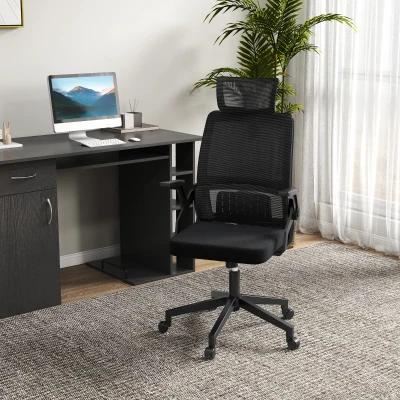 Vinsetto Sedia da Ufficio 58cm x 61cm x 119cm Nero
