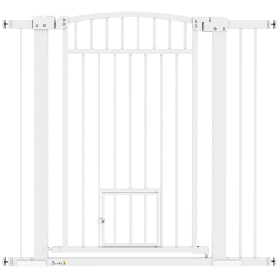 PawHut Barriera di sicurezza per cani 104x5x95cm Bianco