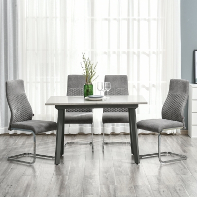 HOMCOM Sedie da pranzo 45cm x 61cm x 98cm Grigio