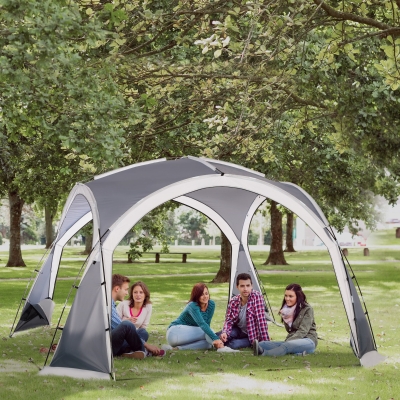 Outsunny Tenda da campeggio 350x350x230cm Grigio