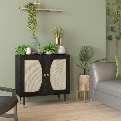 HOMCOM Credenza 80x38x79cm Nero