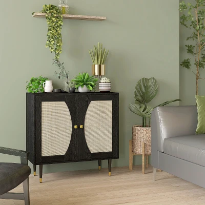 HOMCOM Credenza 80x38x79cm Nero