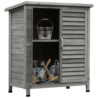 Outsunny Armadio da giardino 87x46.5x96.5cm Grigio