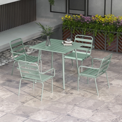 Outsunny Salon de jardin 80x80x74cm Verde