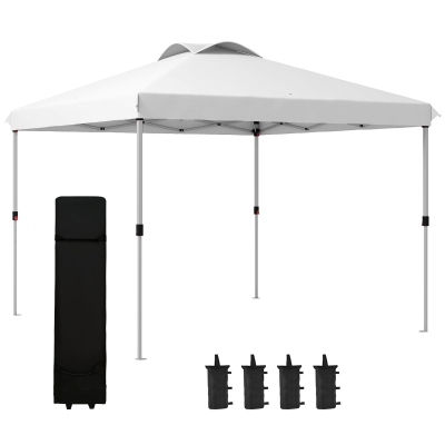 Outsunny Gazebo 300x300x273cm Bianco