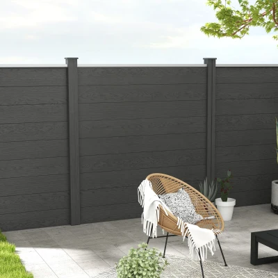Outsunny Recinzione da giardino 186x187cm Grigio