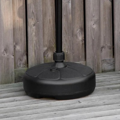 Outsunny Base für Sonnenschirm, runde Plastikbasis zum Befüllen mit Wasser und Sand, für Pfosten von 38 mm, Ø38 cm, Schwarz