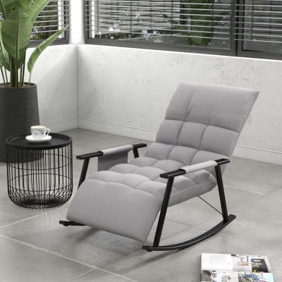 HOMCOM Sedia a Dondolo 60cm x 134cm x 70cm Grigio