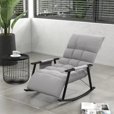 HOMCOM Sedia a Dondolo 60cm x 134cm x 70cm Grigio