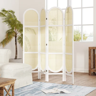 HOMCOM Paravento interno 160x1.7x170cm Bianco