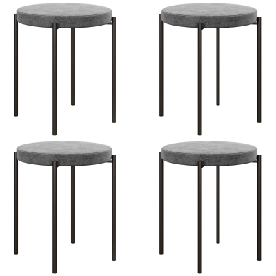 HOMCOM Sgabello da pranzo 41,5cm x 41,5cm x 46cm Grigio scuro