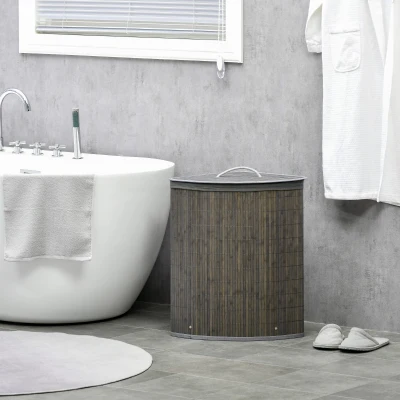 HOMCOM Cesto per il bucato 38x38x57cm Grigio