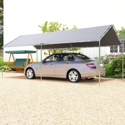 Outsunny Pensilina per auto 595x290x260cm Grigio