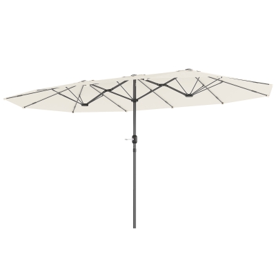 Outsunny Parasol Double Face 436x260cm Beige Acier UV
