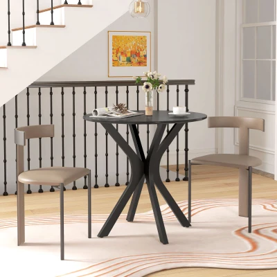 HOMCOM Tavolo da Pranzo 78cm x 78cm x 75cm Nero