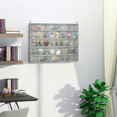 HOMCOM Vetrina 80x9.5x60cm grigio