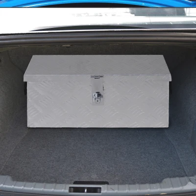 HOMCOM Caja de almacenamiento - caja de herramientas de aluminio - caja de herramientas alu. cierre con llave 50x15,5x20,5 cm