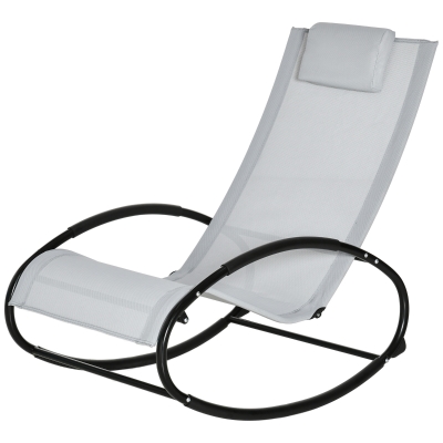 Outsunny Transat Zéro Gravité Gris Intérieur/Extérieur 105x62x88 cm