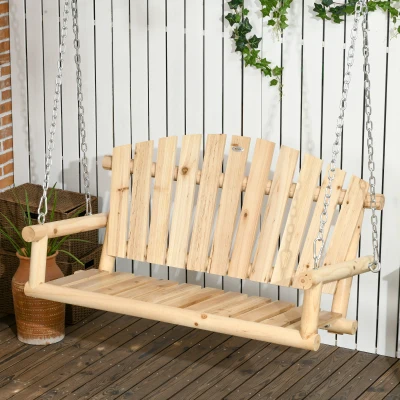 Outsunny Bancal sospeso 119x61x67cm Legno naturale