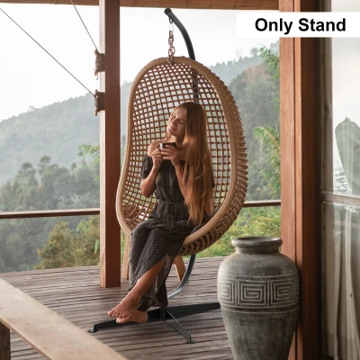 Outsunny Supporto per sedia sospesa 114x80x208cm Nero