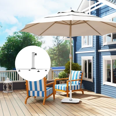 Outsunny Quadratischer Sonnenschirmständer 18,5 kg, Sonnenschirmhalter aus Gusseisen mit verstellbaren Pads für Terrasse 49,5 x 49,5 x 34 cm grau