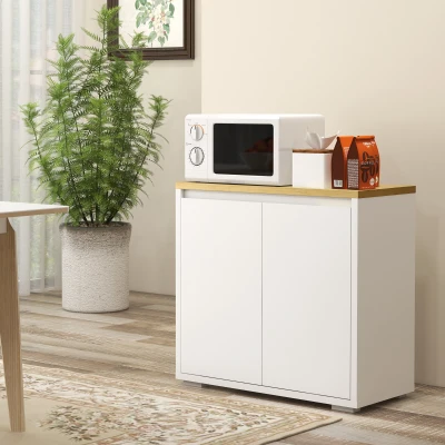 HOMCOM Buffet Armoire 2 Niveaux avec Étagère Réglable 80x37x75cm
