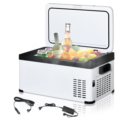Outsunny Réfrigérateur Portable 20L 12V Blanc avec Écran LCD