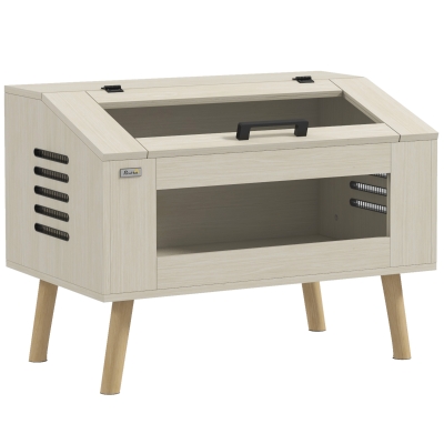 PawHut Terrario para reptiles, vivario para serpientes 111L con ventanas de vidrio templado, tapa, 80x50x60 cm