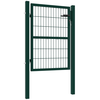 Outsunny Portail Jardin Acier Vert 97x170cm avec Serrure