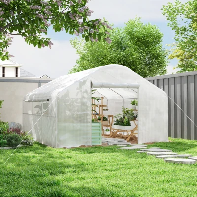 Outsunny Serra da giardino 395x300x197cm Bianco