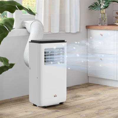 HOMCOM Klimaanlagewagen 750W mit 5 Modi und 2 Geschwindigkeiten, aus Kunststoff und Stahl, 33x28x70.4 cm, Weiß