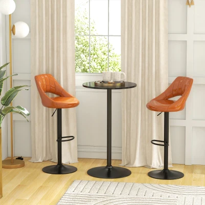 HOMCOM Tavolo da bar 60x60x102cm Nero