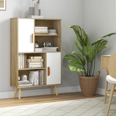 HOMCOM libreria 80x24x123cm Quercia