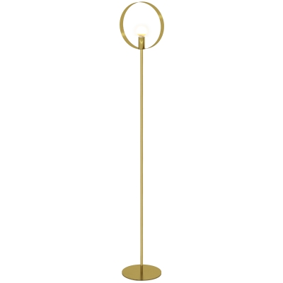 HOMCOM Stehlampe Wohnzimmer bis 40W Design Art-Deco-Ring aus goldenem Metall 28 x 25 x 160 cm Gold