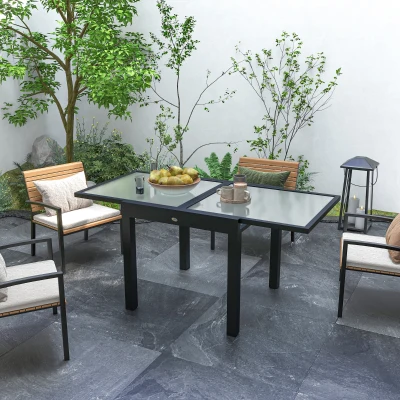 Outsunny Tavolo da giardino 160x80x75cm Trasparente