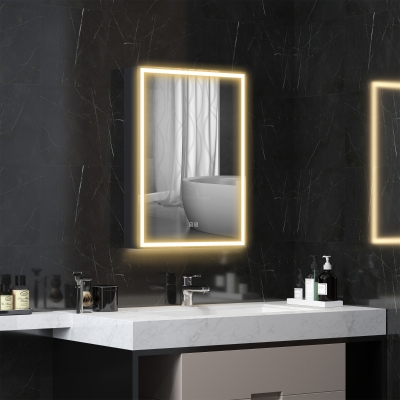 HOMCOM Mobiletto specchio 50cm x 12,8cm x 70cm Nero