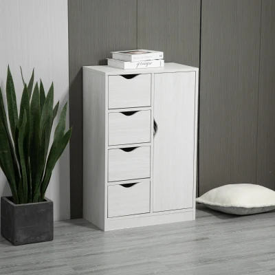 HOMCOM Mobile da Soggiorno 54x29x83cm Bianco