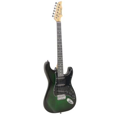 SPORTNOW Elektrische Gitarre mit 15W Verstärker, Tasche, Gurt und digitalem Stimmgerät, Schwarz