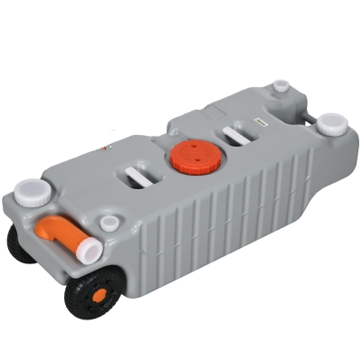 Outsunny Tanque de Agua Portable de 75 litros con indicador de nivel, 3 ruedas y asa para camping