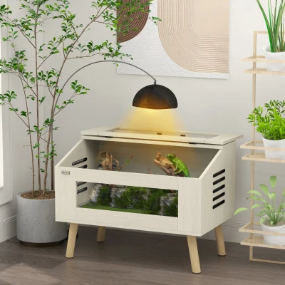 PawHut Terrario per rettili 80x50x60cm Legno naturale