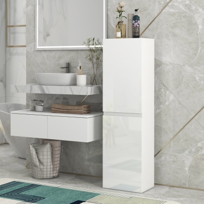 kleankin Mobile colonna bagno 35x25x120cm Bianco