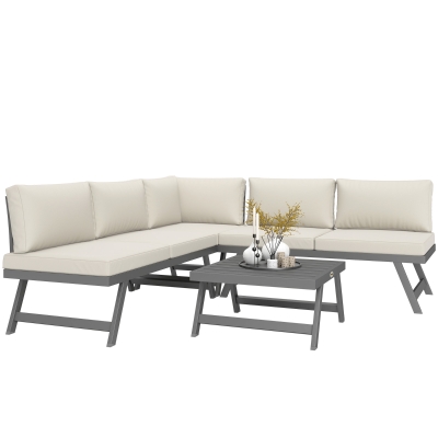 Outsunny Set da giardino 115x61x65cm Beige