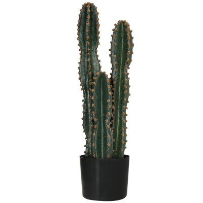 Outsunny Cactus artificial de gran tamaño realista planta artificial grande 17x60 cm en color Verde