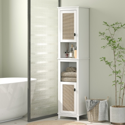 HOMCOM Colonna da Bagno 40x30x167.5 cm Bianco