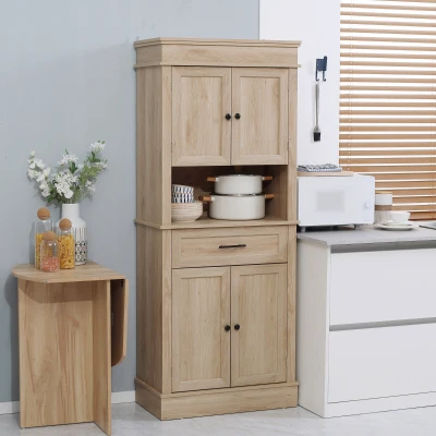 HOMCOM Credenza buffet 74x39.5x183cm Legno naturale